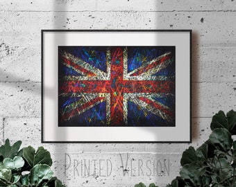 Union Jack Giclée Print: Distressed UK Flag Art