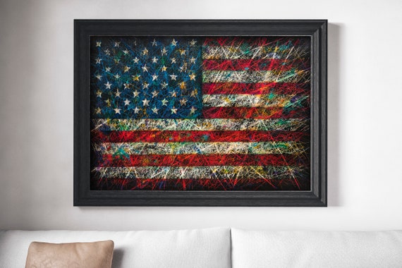 SYII Bandiera vintage in cotone americano, 3 x 5 m, Made in USA, stelle ricamate di lusso e strisce cucite a doppia cucitura, bandiere americane in cotone resistente per interni