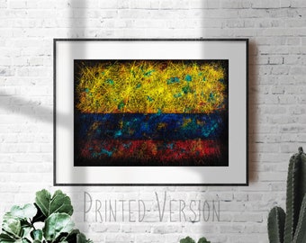 Distressed Colombia Flag Art Print: Vintage Giclée, Home Decor