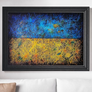 Bandera de Ucrania, Bandera ucraniana pintada a mano, Bandera azul y amarilla, Україна, Gloria a Ucrania, Estamos con Ucrania