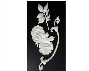 4 X Antique Gold Furniture Rose Résine Applique moulage sculpture 4 X Antique Gold Furniture Rose Résine Applique moulage sculpture