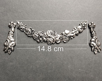 Rose Swag Furniture Applique, Floral Swag Furniture Decor, Ornate Rose Garland Furniture Applique, Shabby Chic Garland Furniture Applique