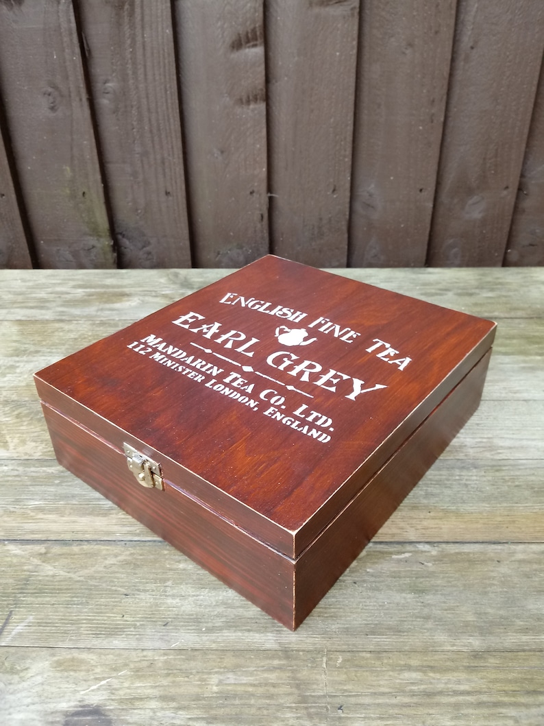 Wooden Tea Bag Box Gift for Him Tea Bag Storage Vintage Tea Etsy UK