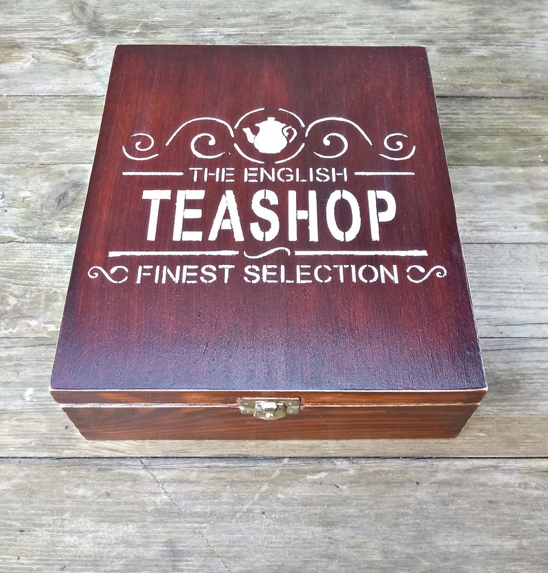 Wooden Tea Bag Box Gift for Him Tea Bag Storage Vintage Tea Etsy