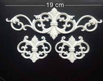 4 X Antique Gold Furniture Rose Résine Applique moulage sculpture 4 X Antique Gold Furniture Rose Résine Applique moulage sculpture