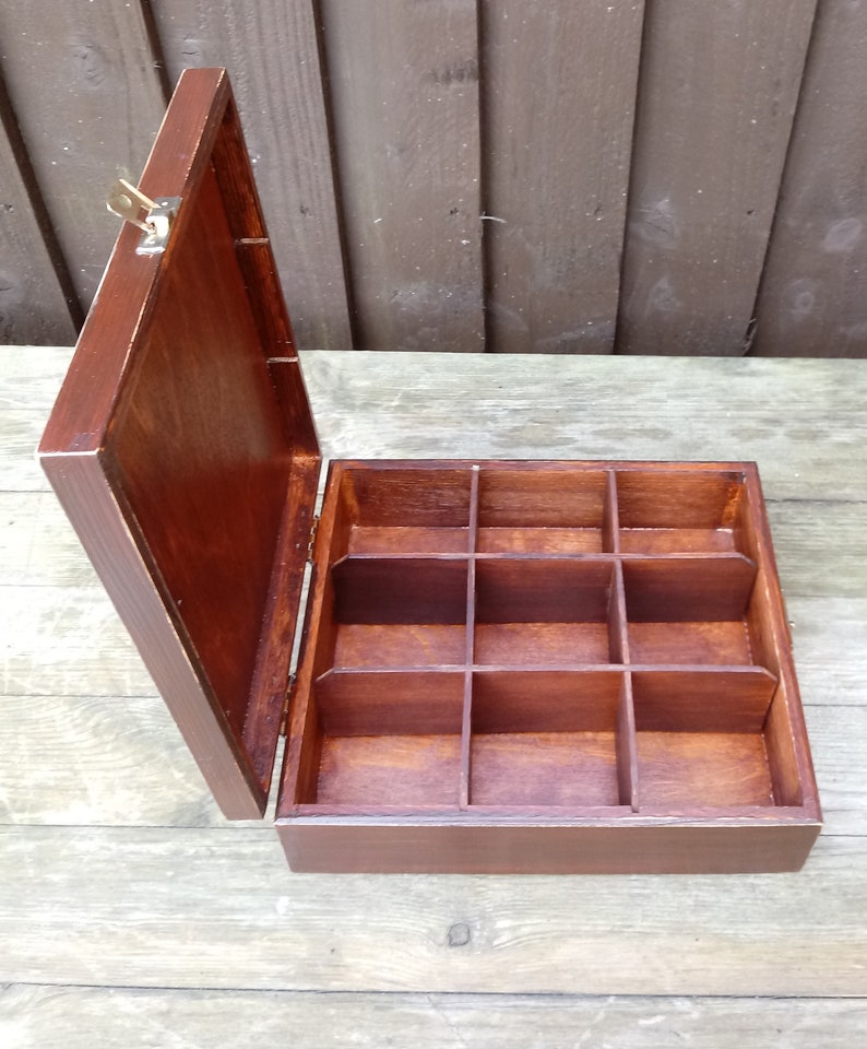 Wooden Tea Bag Box Gift for Him Tea Bag Storage Vintage Tea Etsy UK
