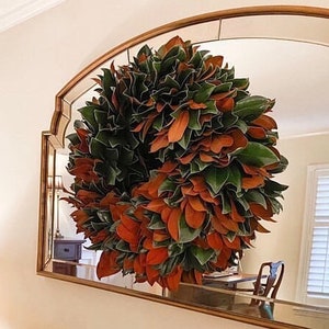 FRESH Solid Magnolia Wreath - Fresh Fall, Thanksgiving, and Christmas Wreath