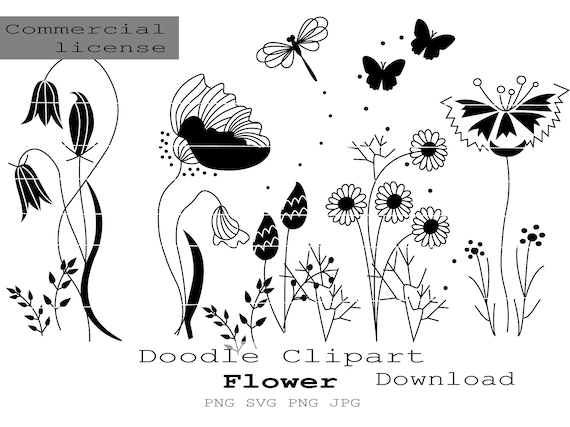 Flower Svg Floral Svg Flower Silhouette Flower Dxf Flower Etsy