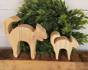 1 unfinished small cat shape cutout, tiered tray cat, Fall cat cutout, Halloween cat, unfinished wood cat, diy cat,home decor, kids craft