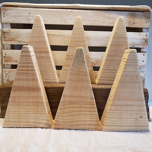 6-4.5&quot; chunky Tiered tray unfinished candy corn triangle cutout/wood craft supply/diy Christmas Halloween Fall Holiday/ Nativity/gnome