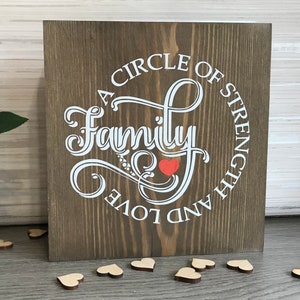 Family a circle of strength, wood, family, housewarming gift, anniversary gift, wedding gift, birthday, gifts for her, home decor, Christmas