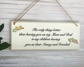 Grandparents sign, gifts for grandparents, personalised grandparent gift, gift from parents, new grandparent gift, wall decor, wall hanging