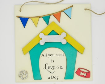 All you need is love & a dog, dog lover gift, dog mom, dog dad, gifts for her, gift for him