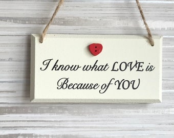 So cos'è l'amore grazie a te, regali per lei, regali per gli uomini, regalo di anniversario, Natale, cuore, arte murale, San Valentino, regalo di nozze