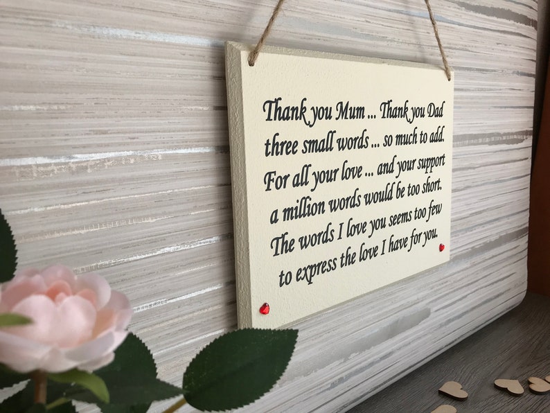 Thank You Mum/dad Gift Parents Thank You Gift Thank You Etsy