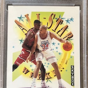 Vintage 1991 Skybox - Charles Barkley - 1991 NBA All Star Game - PSA 8 Graded Basketball Karte - Made in USA