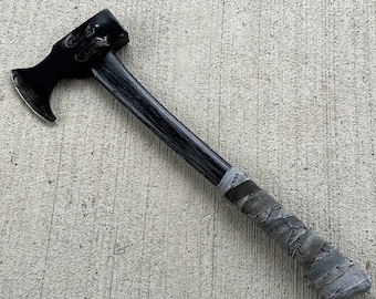 Hacha Tomahawk personalizada de 21 pulgadas: diseño tribal, mango forrado en tela vaquera