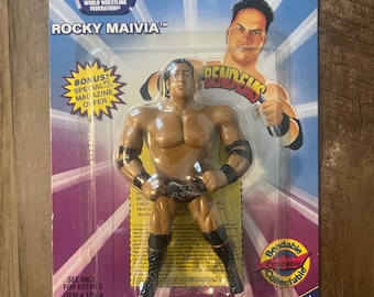 Vintage 90's WWE Loose 1999 the Rock Action Wrestling Figure