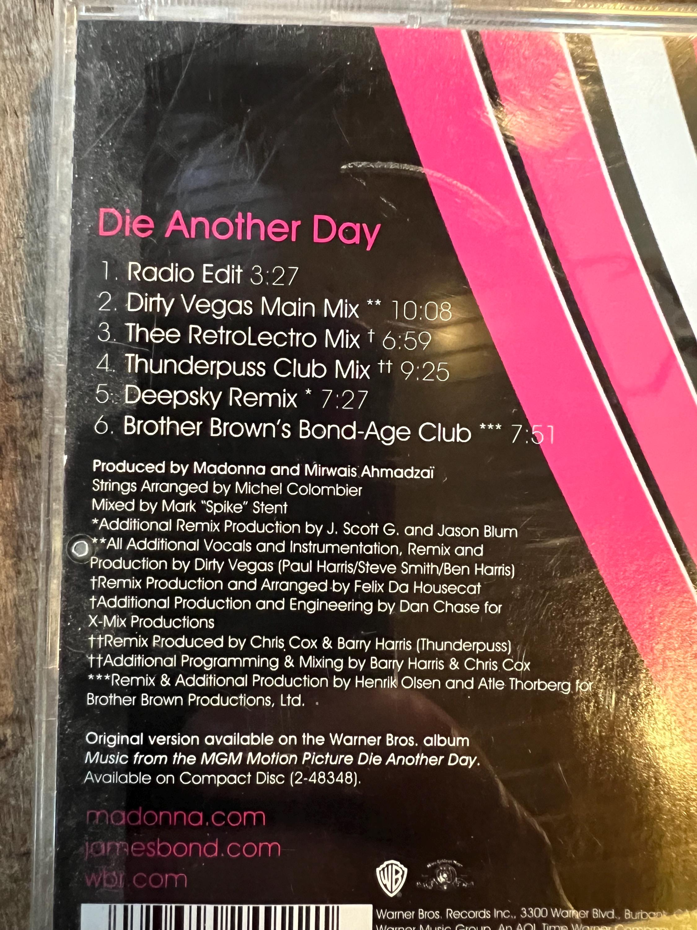 Madonna “die Another Day” CD - 2002 Warner Bros Records - Etsy