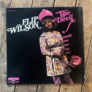Vintage 1970 Flip Wilson „The Devil Made Me Buy This Dress” Oryginalna płyta LP - Little David Records - Retro Album Winylowy - Album Komediowy