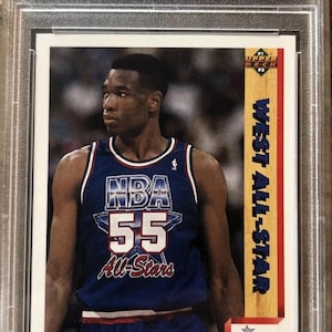 Vintage 1991 Upper Deck - Dikembe Mutombo - NBA All Star Game 1991 - Carte de basket-ball PSA 8 - Fabriqué aux États-Unis