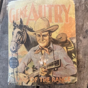 Vintage 1939 Gene Autry &quot;Law Of The Range&quot; Hardcover Book