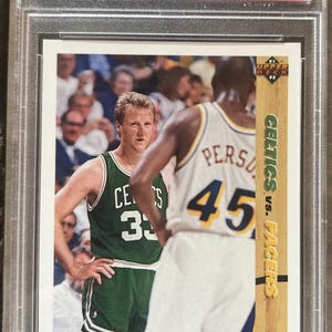 Vintage 1991Upper Deck - NBA Classic Confrontation - Larry Bird vs Chuck Person - PSA 8 Graded Graded Basketball Card - Made in USA