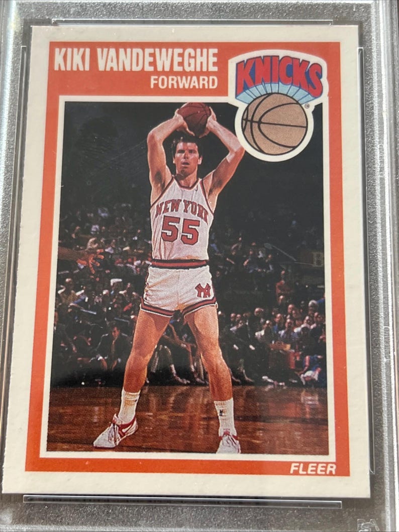 1989 Fleer Basketball Card - Kiki Vandeweghe New York Knicks- Graded PSA MINT 9 image 4