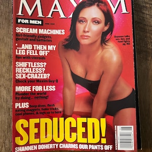 Vintage MAXIM Magazin für Herren - Ausgabe Juni 1999 - Seltenes Sammler Magazin aus den 1990er Jahren - Shannen Doherty Cover