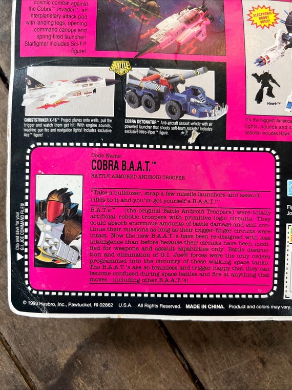1993 Hasbro GI Joe - Cobra B.A.A.T. Action Figure - Star Brigade