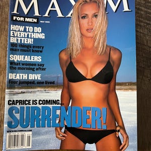 Vintage MAXIM Magazine For Men - May 1999 Issue - Rare 1990s Collectible Men’s Magazine - Caprice Bourret Cover