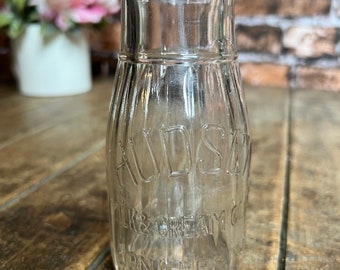 Hudson Milk & Cream Co. Inc des années 1930 - Yonkers NY - Made in USA - Creamer Bottle en verre - bouteille de lait en verre vintage