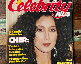 Celebrity Plus Magazine - Gossip / Tabloid - April 1988 Issue - CHER Cover