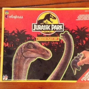 Vintage 1992 - Colorforms Playset #2400 - Jurassic Park Deluxe Colorforms Set - Original Box - Dinosaur Playset
