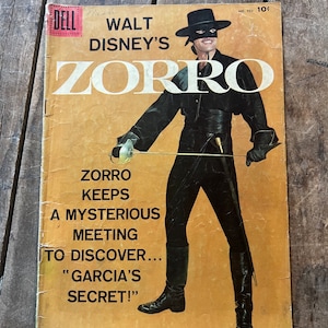 1958 Dell Four Color Comics - Walt Disney’s ZORRO - 10 Cent Comic - Silver Age Comic Book - Guy Williams Zorro Cover - RARE Issue