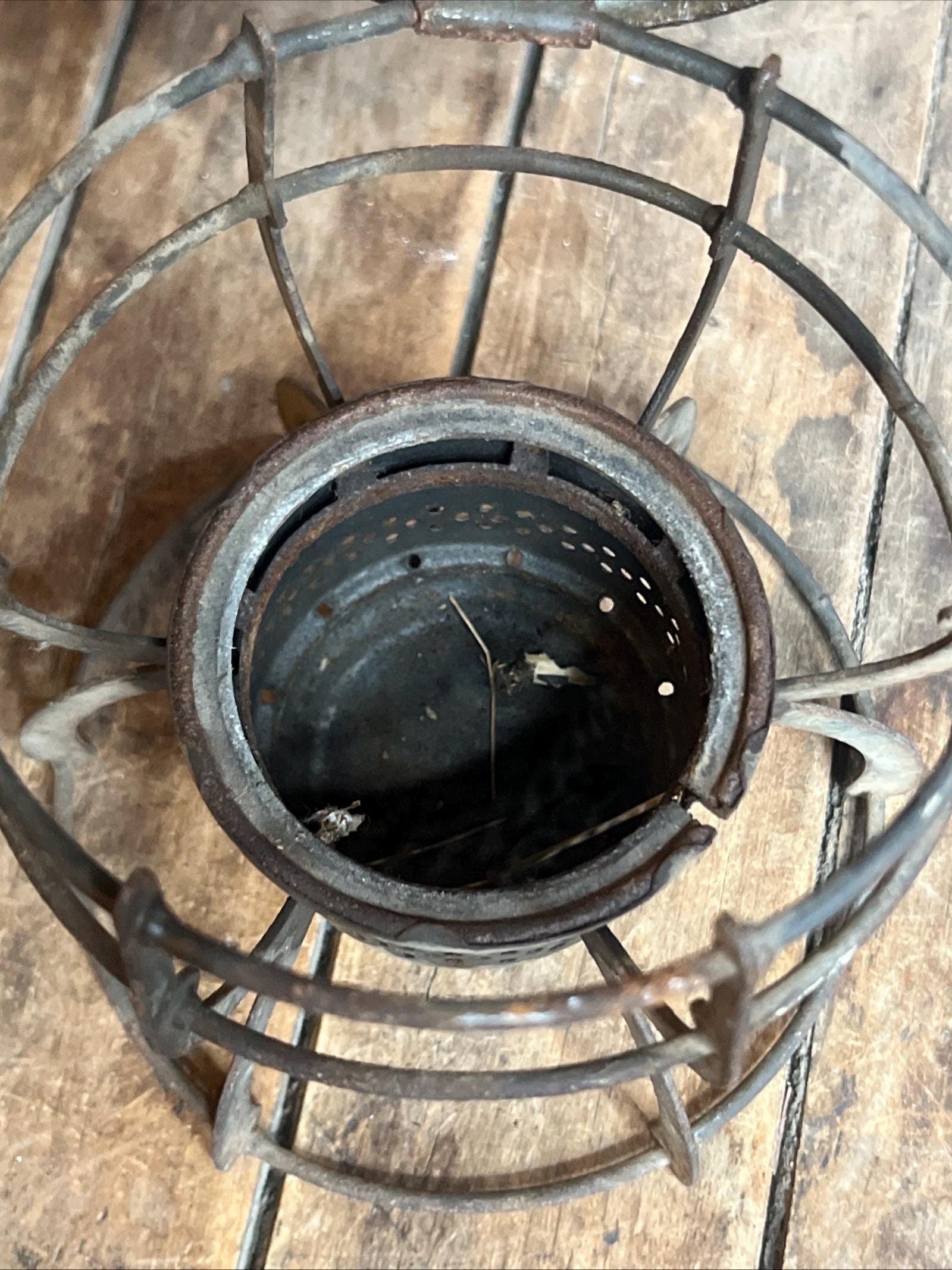 Antique 1925 LIRR Train Lantern: Etched Glass Globe, Made in USA