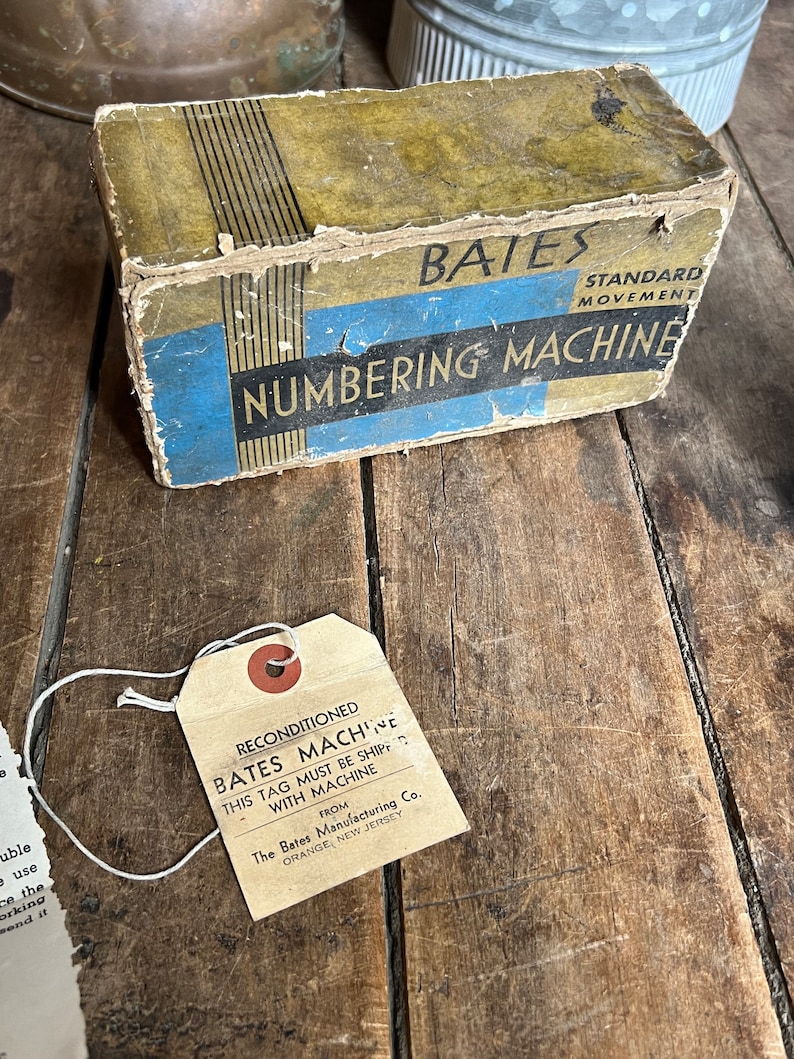 Vintage Bates Numbering Machine: 1950s Standard Movement With Original ...