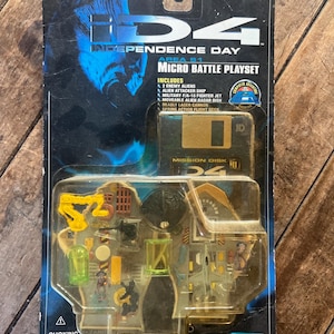 Vintage 1996 Trendmasters - iD4 Independence Day-film - Area 51 Micro Battle-speelset - Originele verzegelde MOC-kaart - Computer Mission Disk