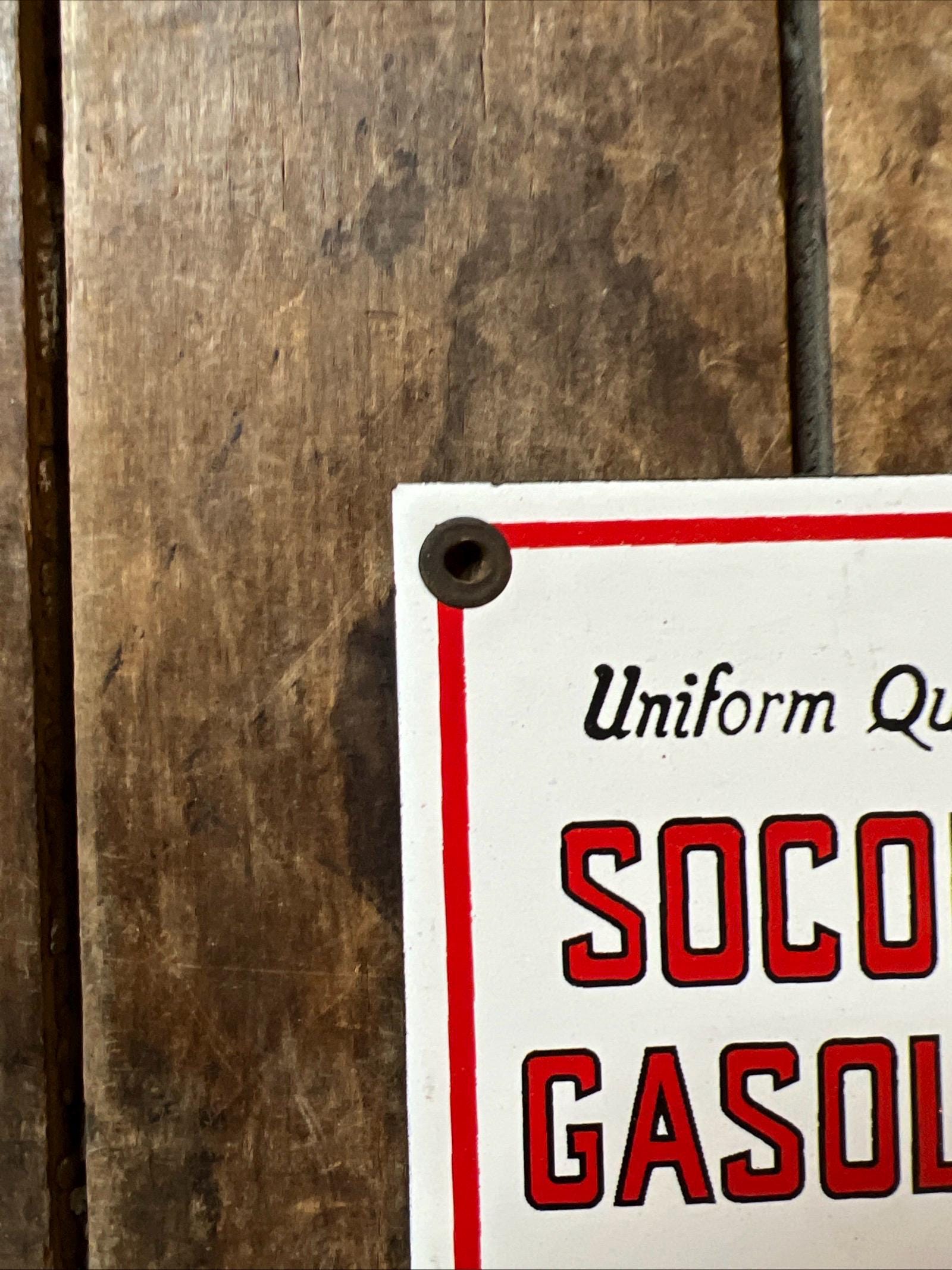 SOCONY Gasoline Porcelain Sign – Vintage Garage Art, Standard Oil NY - Etsy