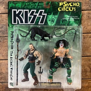 Vintage 1998 McFarlane Toys -KISS Psycho Circus Peter Criss Action Figure / The Animal Wrangler MOC - KISS Collectibles Original Sealed Card
