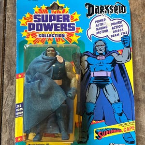 Vintage 1985 Kenner SUPER POWERS - DARKSEID Action Figure - 2a Serie 23 Back Card con Mantello di Superman Offerta - Carta Originale Sigillata