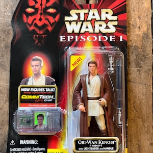 1999 Hasbro Star Wars - Obi-Wan Kenobi (Naboo) Action Figure - Episode 1 - The Phantom Menace - MOC Sealed on original card Complete