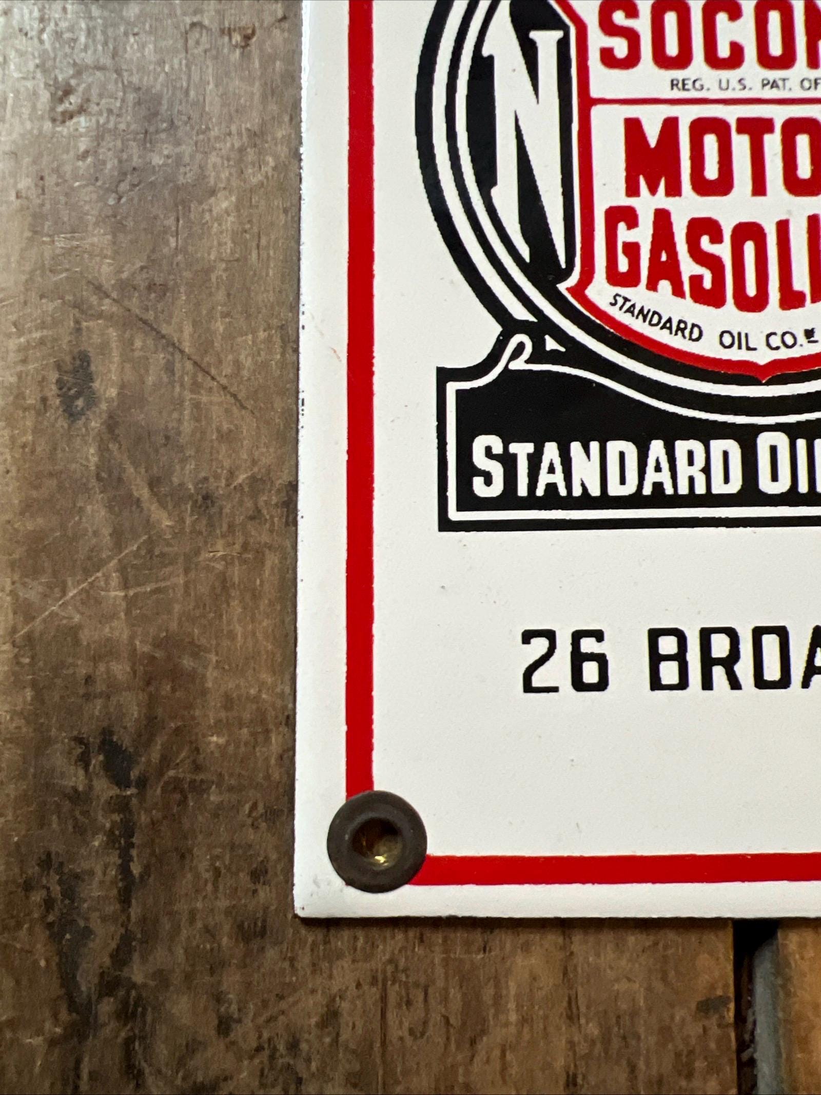 SOCONY Gasoline Porcelain Sign – Vintage Garage Art, Standard Oil NY - Etsy