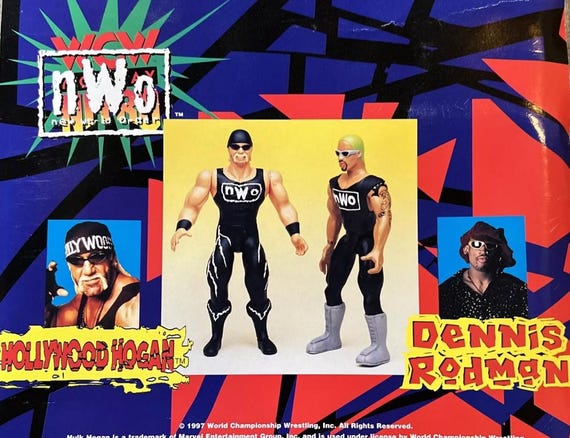 Vintage 1997 WCW Hollywood Hulk Hogan & Dennis Rodman Action 