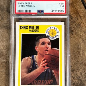 1989 Fleer - Chris Mullin - Golden State warriors - Graded PSA NM 7