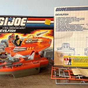 GI JOE DEVILFISH BOAT HASBRO 1986 VINTAGE ORIGINAL PARTS AS IS