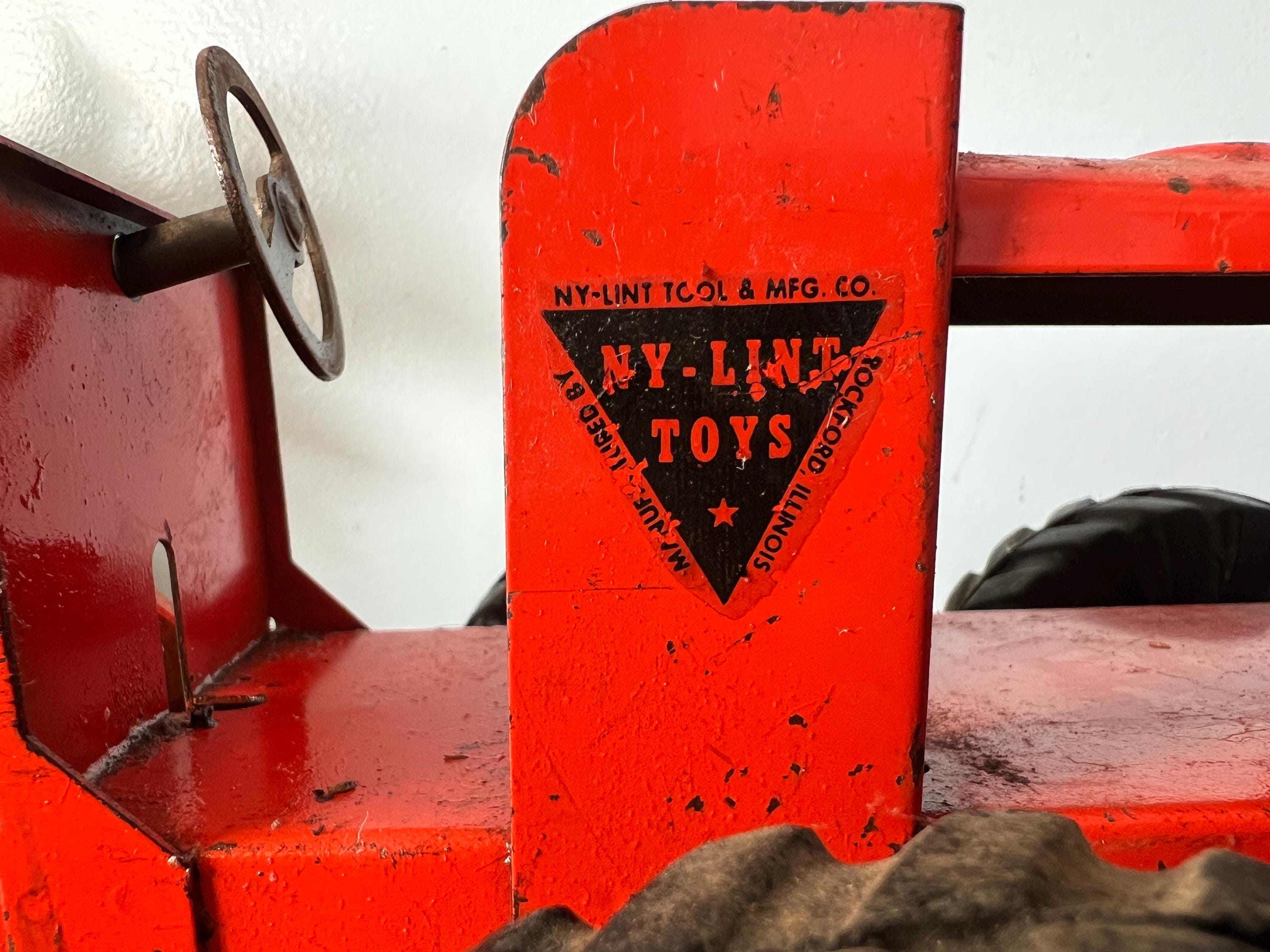Vintage 1950s Nylint Road Grader Toy – Pressed Steel, Made in USA