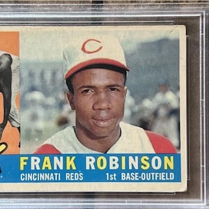 Vintage 1960 Topps Baseball - Frank Robinson - PSA 2 Graded Baseball Card - Cincinnati Reds - Major League Baseball HOF 1982 - Made in USA
