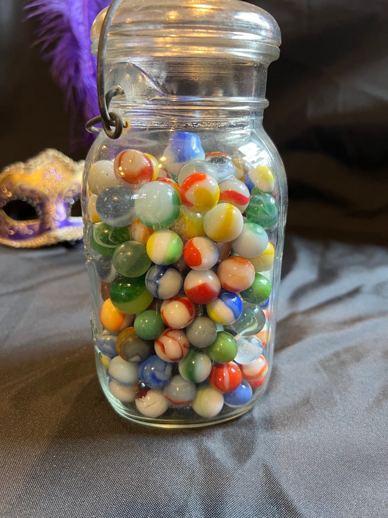 Vintage Ball Ideal Quart Mason Jar With Lid & Wire Bail Filled With