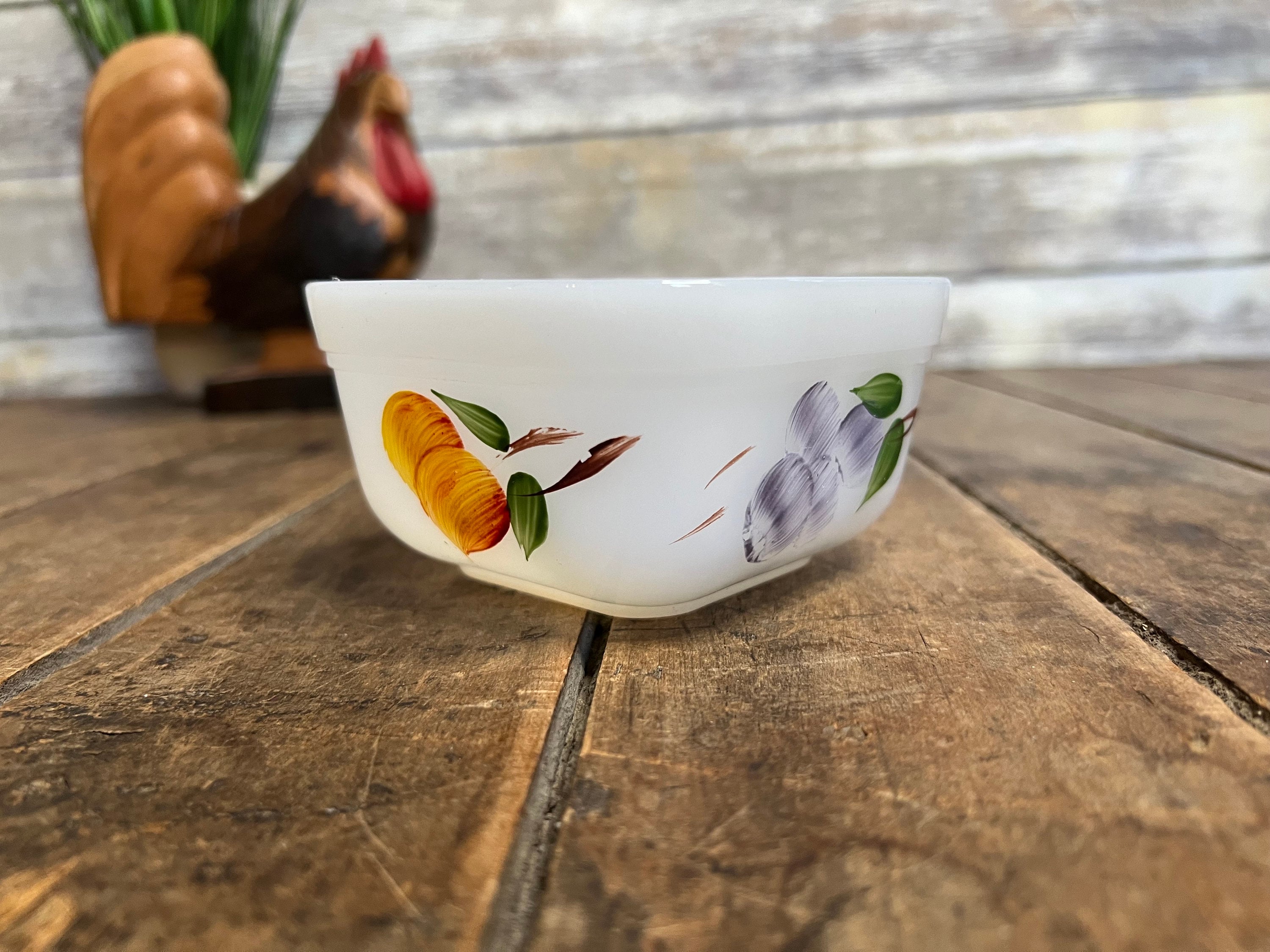 Vintage Fire King Fruit Refrigerator Jar: Hand Painted Anchor